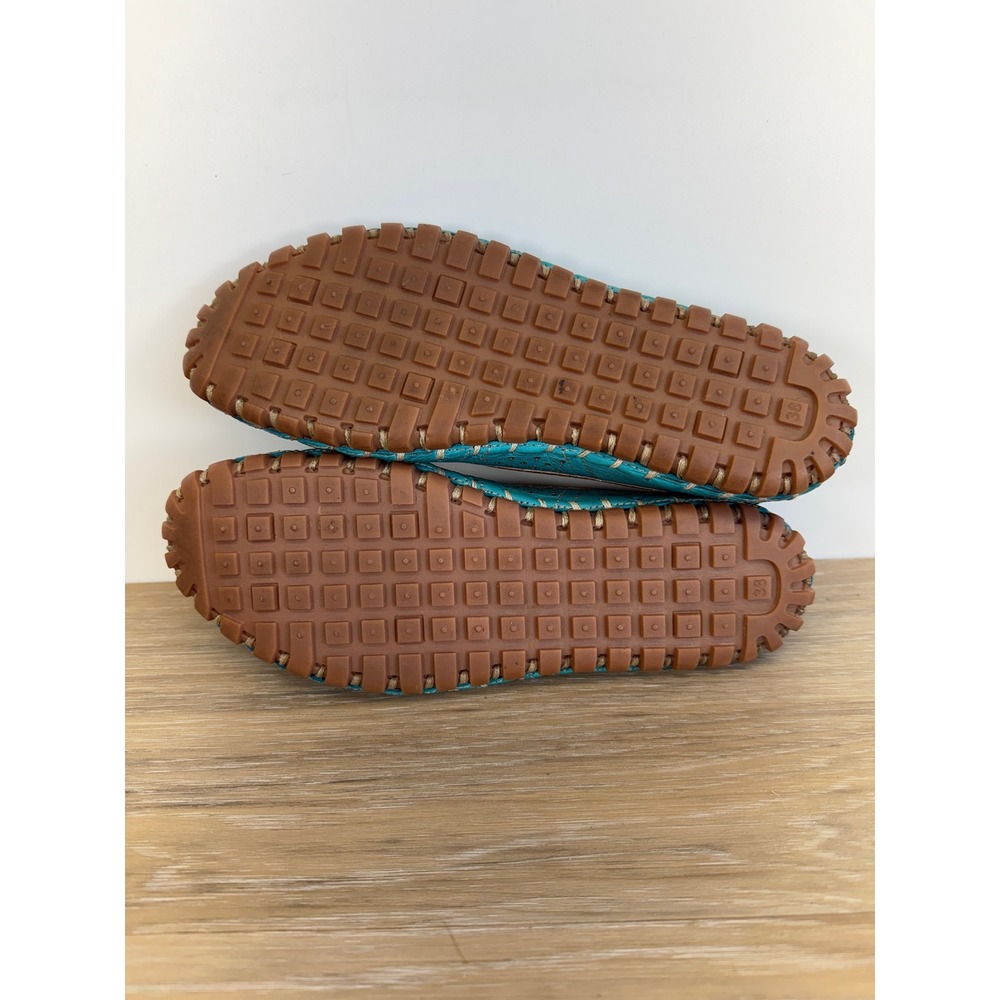 Spring Step Kenyetta Flats Turquoise Laser Cut Leather Boho Chic EU 38 US 7.5-8 - Picture 3 of 11